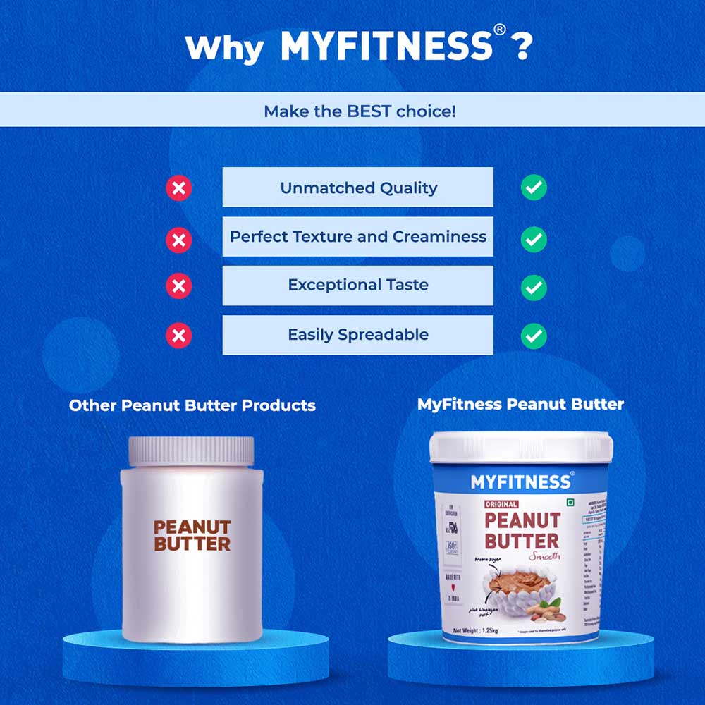 3 - Myfitness Original Peanut Butter Combo Pack,  510 g  Smooth & Crunchy 