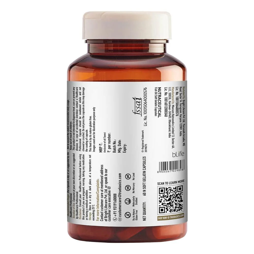 HealthKart HK Vitals Biotin & TrueBasics Fish Oil 60 capsules Combo