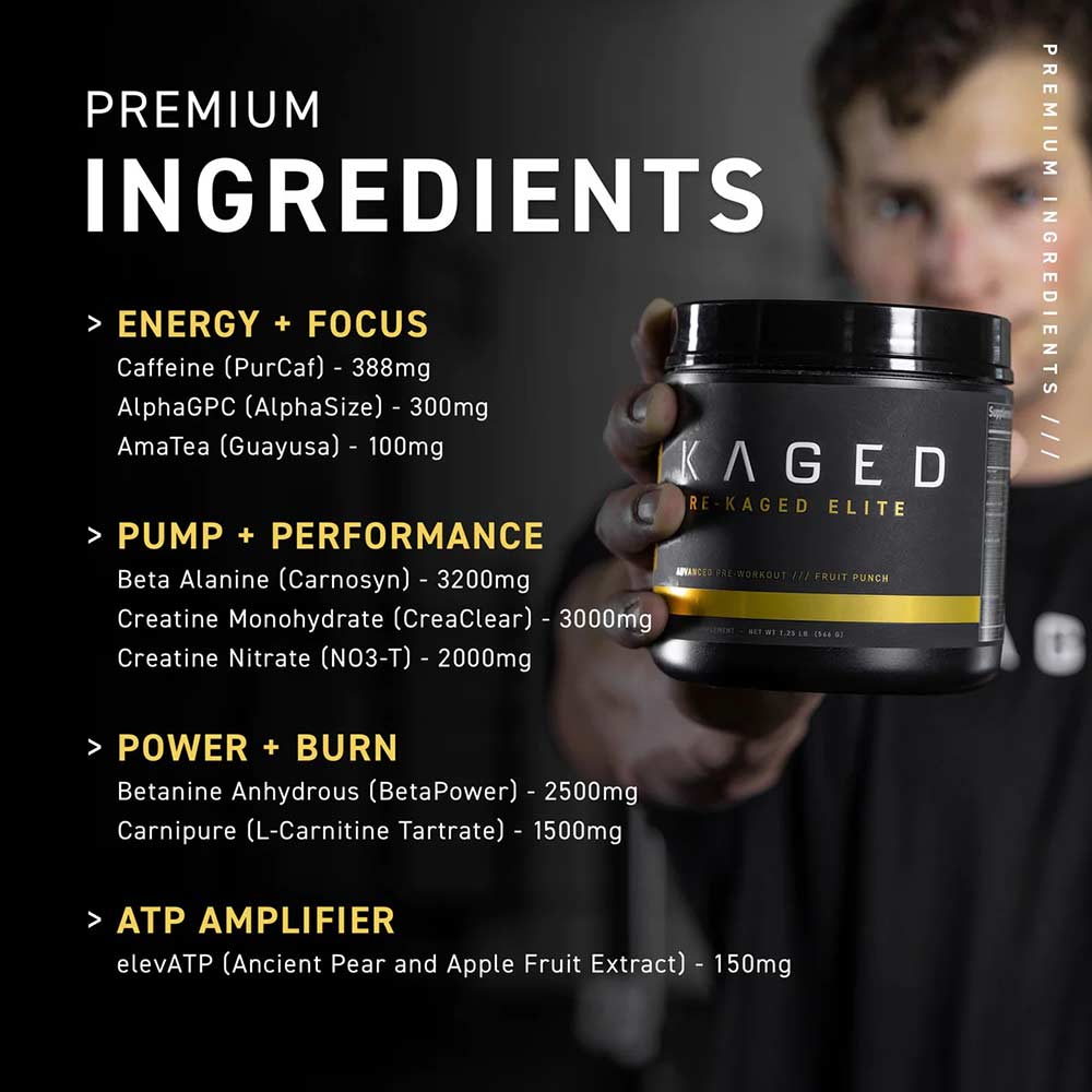 3 - Kaged Muscle Pre-Kaged Elite,  1.56 lb  Strawberry Lemonade 