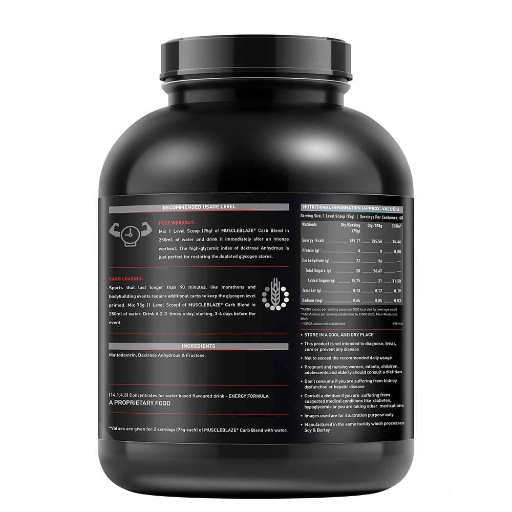 MuscleBlaze Carb Blend 6.6 lb Unflavoured & Super Gainer XXL Combo
