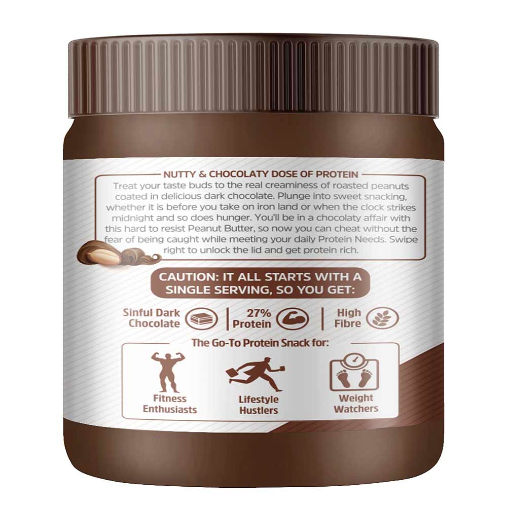 4 - MuscleBlaze High Protein Peanut Butter,  0.340 kg  Dark Chocolate Creamy 