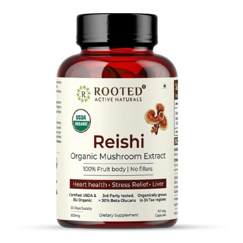 Rooted Active Naturals Reishi Organic Mushroom Extract, 60 veggie capsule(s)