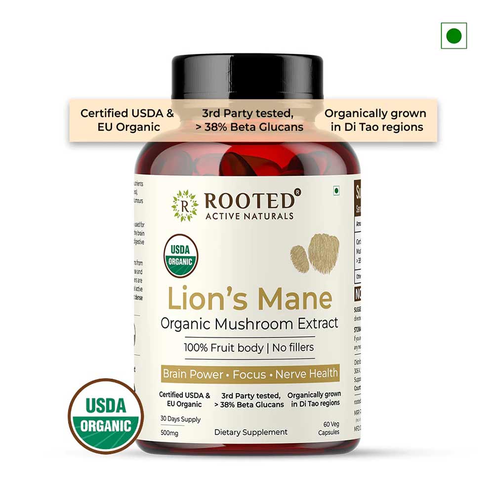 1 - Rooted Active Naturals Lion's Mane Organic Mushroom Extract,  60 veggie capsule(s) 