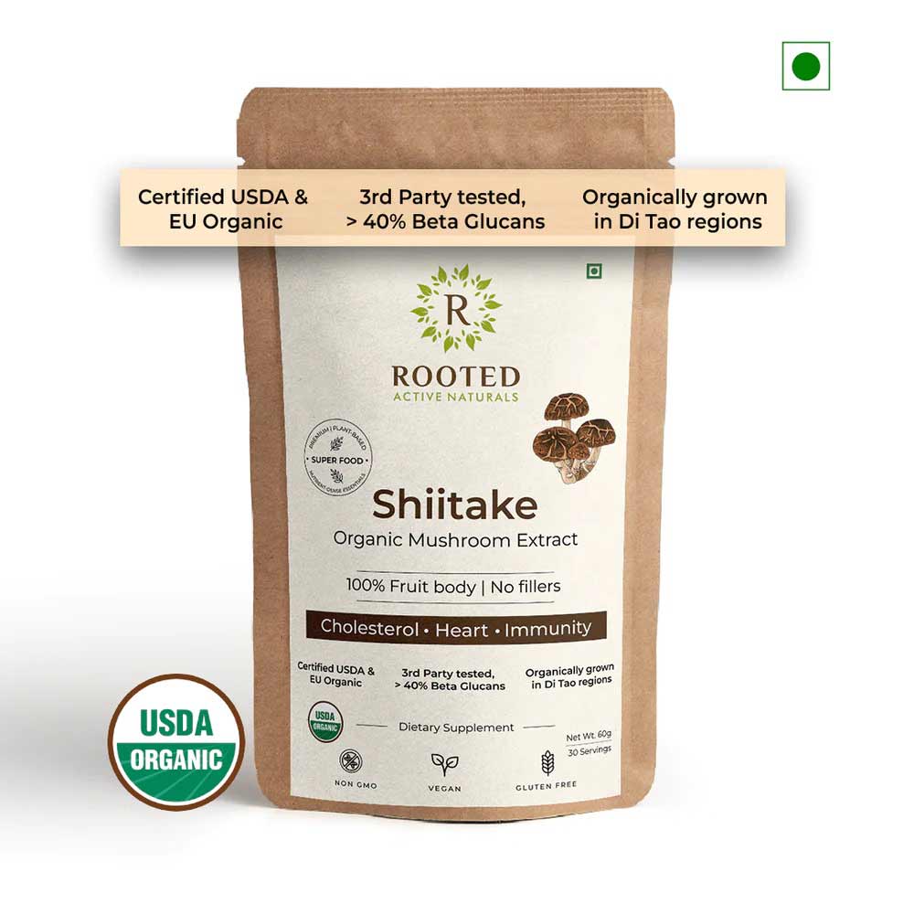 1 - Rooted Active Naturals Shiitake Organic Mushroom Extract,  60 g 