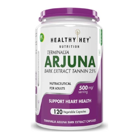 1 - HealthyHey Nutrition Terminalia Arjuna Bark Extract,  120 capsules 