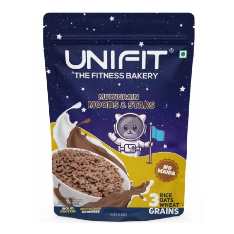 1 - UNIFIT Multigrain Moons & Stars Breakfast Cereals for Kids, Choco 375 g