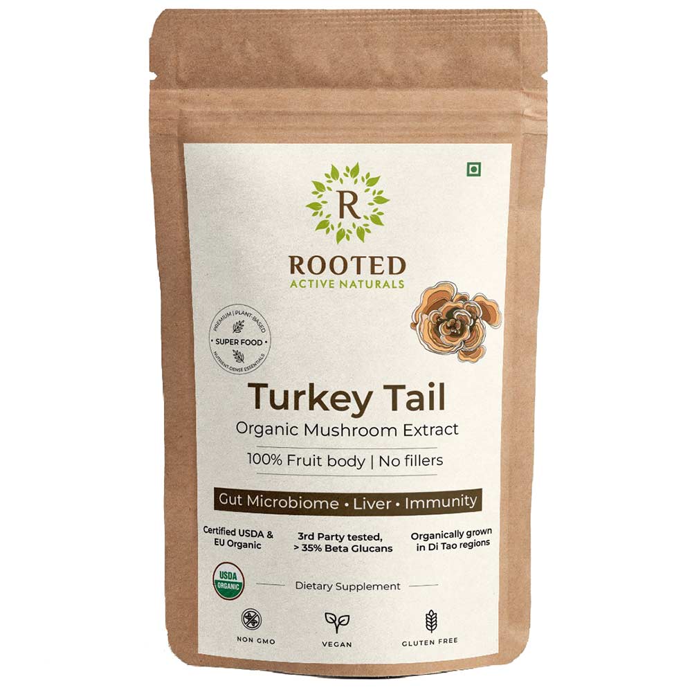1 - Rooted Active Naturals Turkey Tail Organic Mushroom Extract,  60 g 