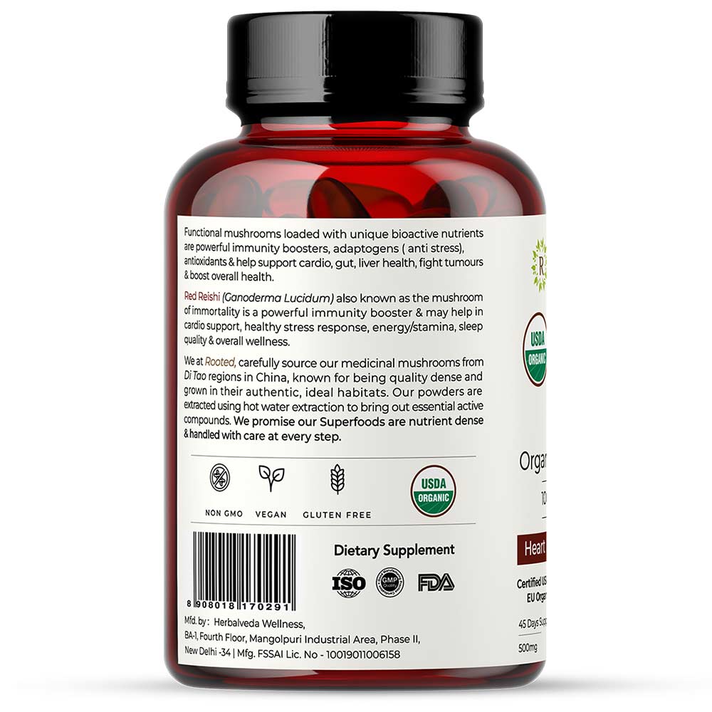 2 - Rooted Active Naturals Reishi Organic Mushroom Extract,  90 veggie capsule(s) 