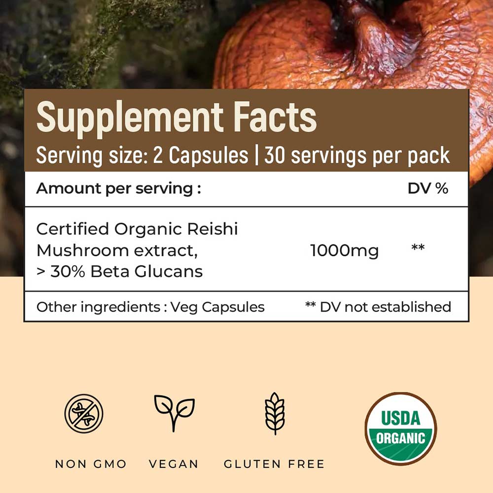 5 - Rooted Active Naturals Reishi Organic Mushroom Extract,  90 veggie capsule(s) 