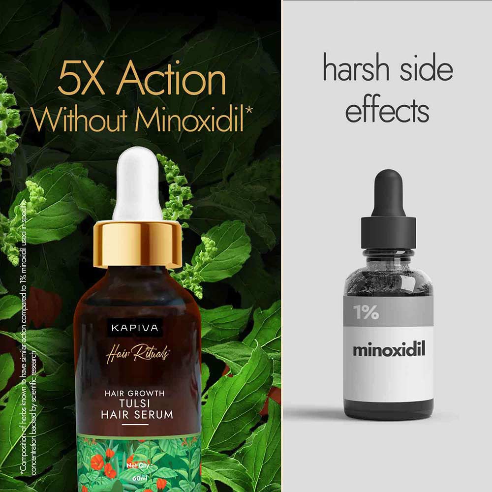2 - Kapiva Hair Rituals Tulsi Hair Growth Serum,  60 ml  for Normal Skin 