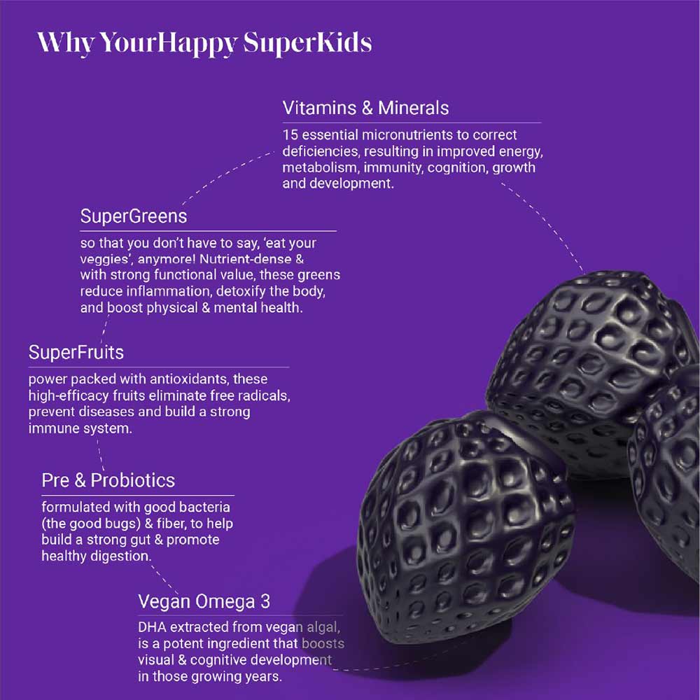 4 - YourHappyLife SuperKids Multivitamin,  60 gummies  Berry Burst (Pack of 2) 