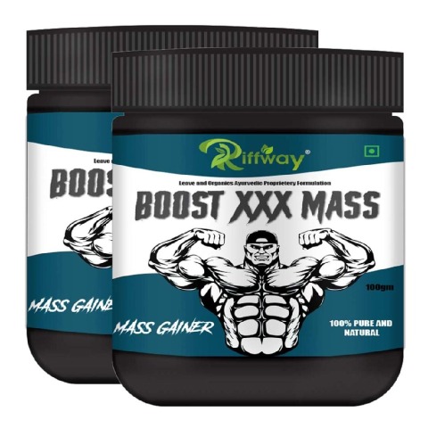 1 - Riffway Boost XXX Mass Weight Gainer,  0.22 lb  Unflavoured (Pack of 2) 