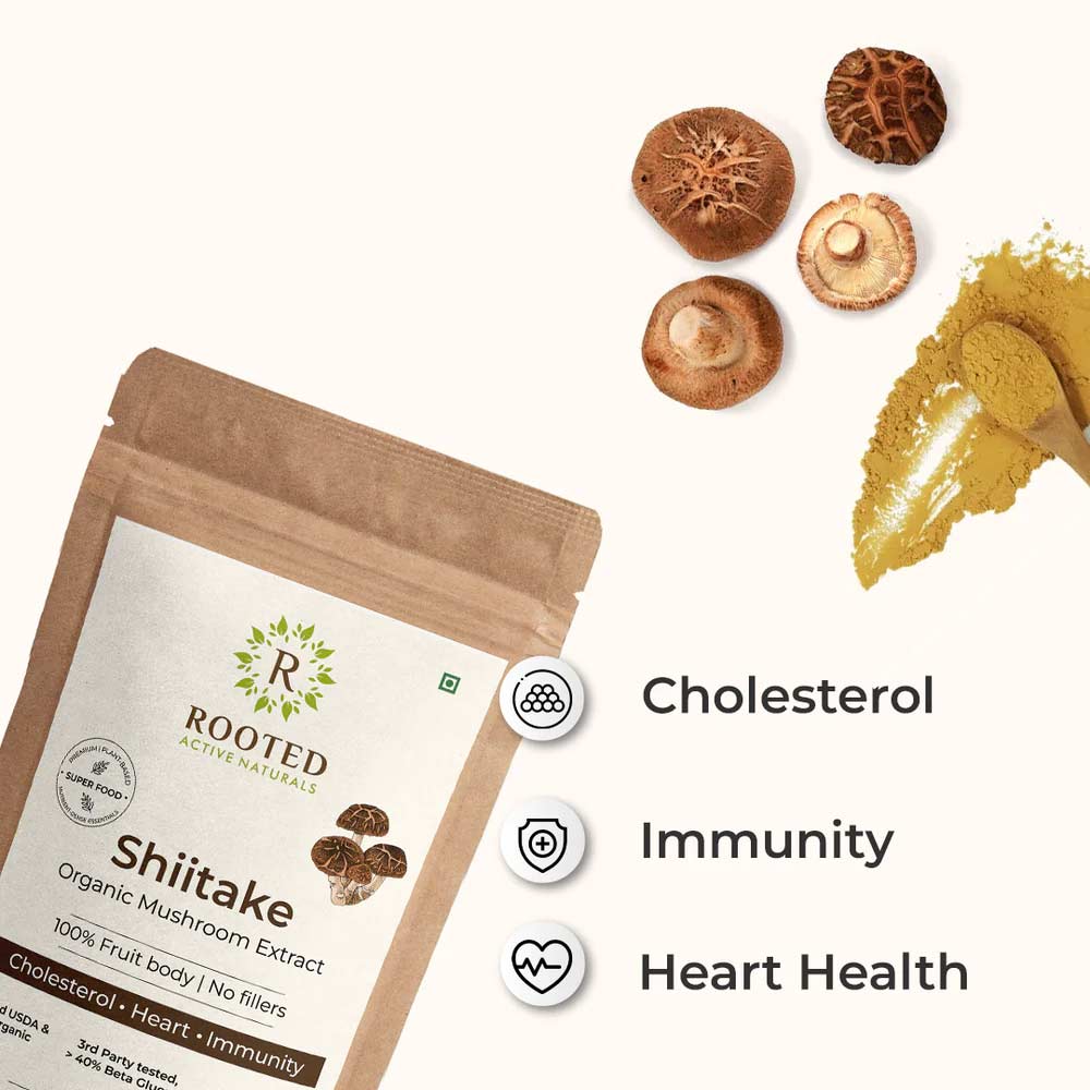 4 - Rooted Active Naturals Shiitake Organic Mushroom Extract,  120 g 