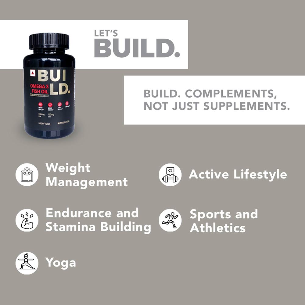 8 - Build Omega 3 Fish Oil,  60 softgels 