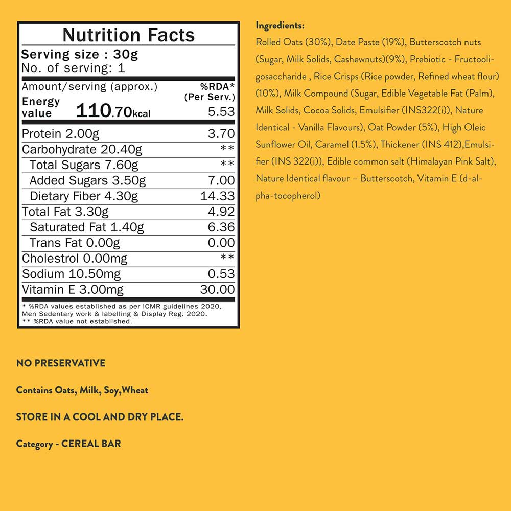 5 - Phab Granola Bar,  6 bar(s)  Butterscotch Caramel 