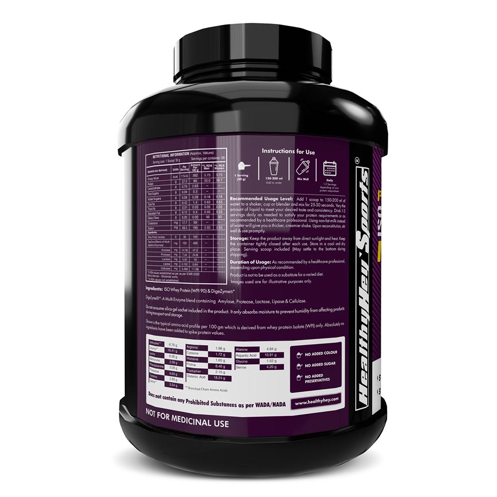 2 - HealthyHey Sports Iso Whey Protein with DigeZyme,  4.4 lb  Unflavoured 