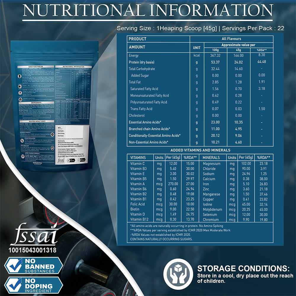 4 - Nakpro Impact Whey Protein,  2.2 lb  Chocolate Cream (Pack of 2) 