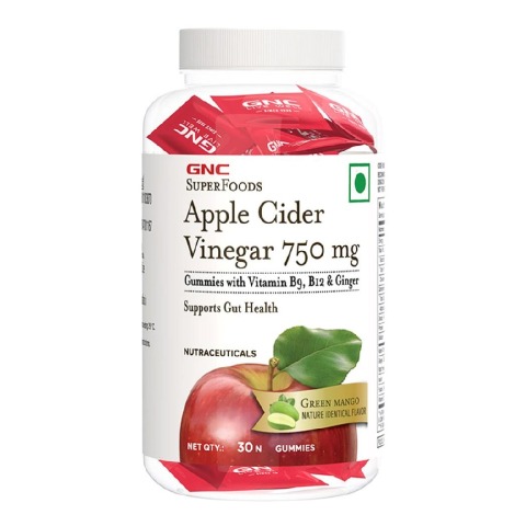 1 - GNC Apple Cider Vinegar 750mg,  30 gummies  Green Mango 