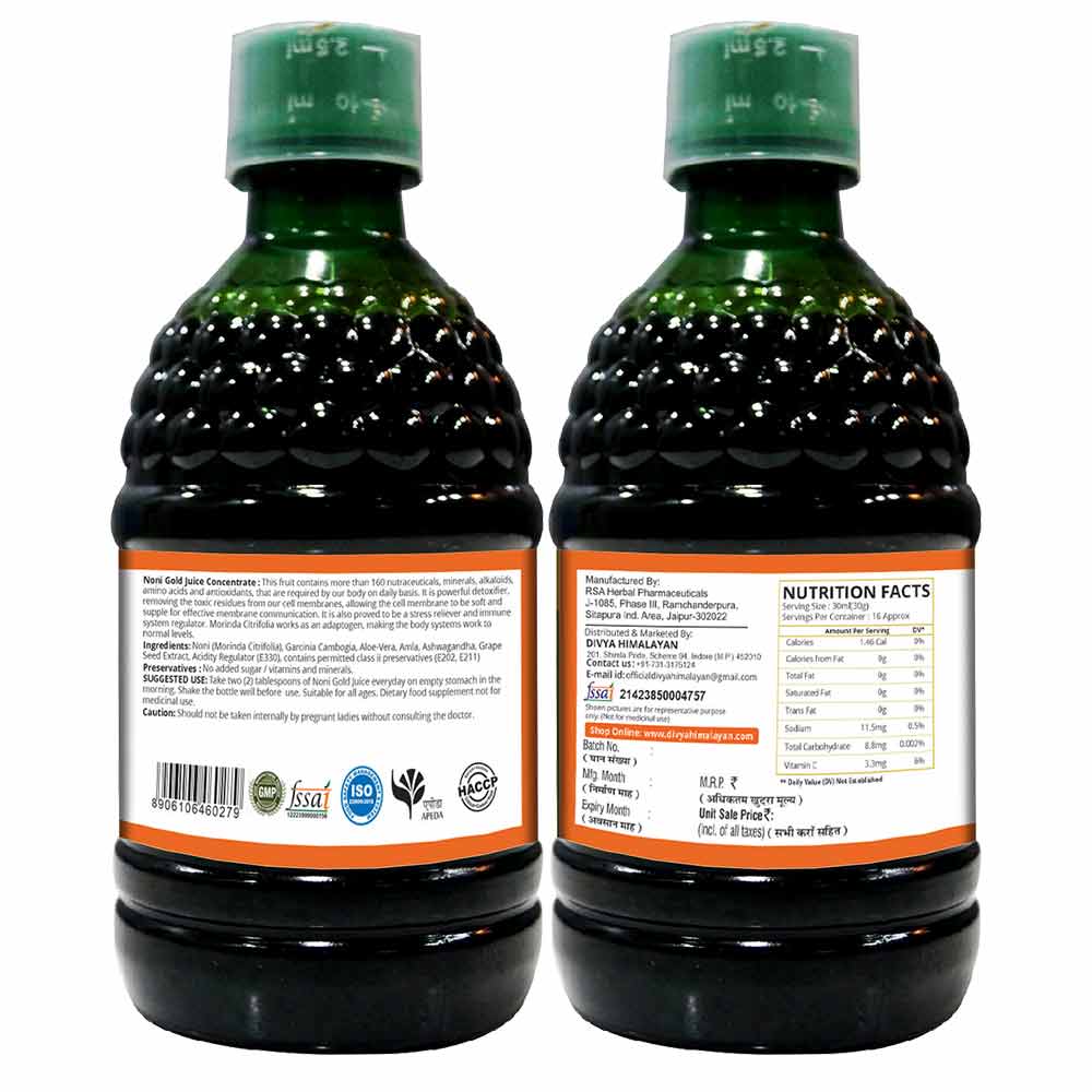 2 - Divya Himalayan Noni Gold Juice,  Natural  400 ml 