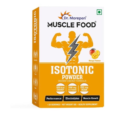 1 - Dr. Morepen Muscle Food Isotonic Powder, 2.2 lb Mango