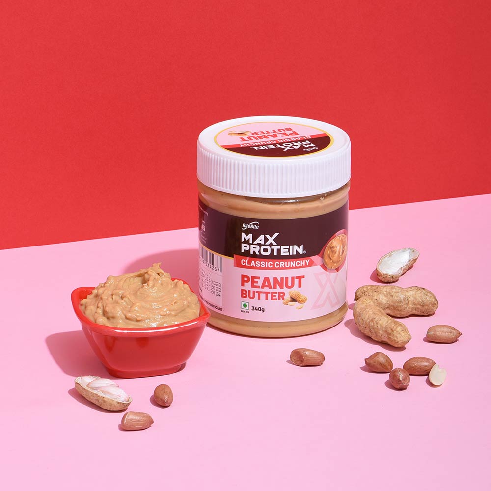 6 - RiteBite Max Protein Peanut Spread,  0.340 kg  Classic Crunchy Pack of 3 
