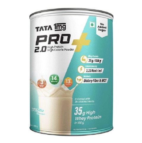 1 - Tata 1mg Pro+ 2.0 High Protein High Calorie Powder,  0.88 lb  Vanilla 