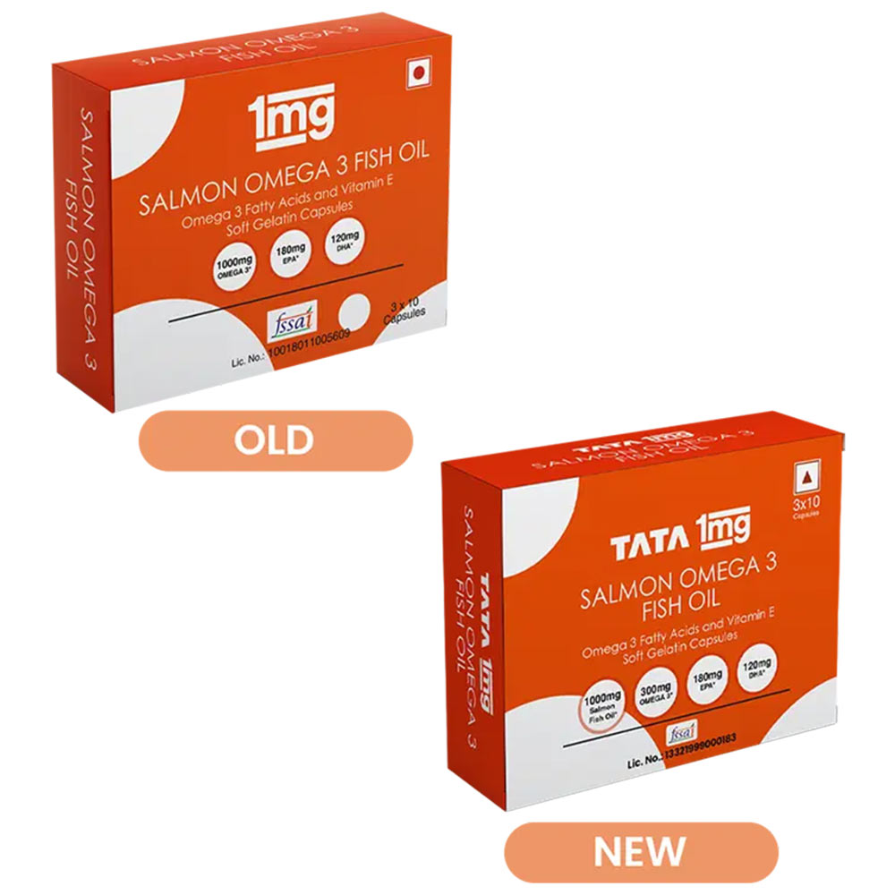 2 - Tata 1mg Salmon Omega 3 Fish Oil,  30 softgels 