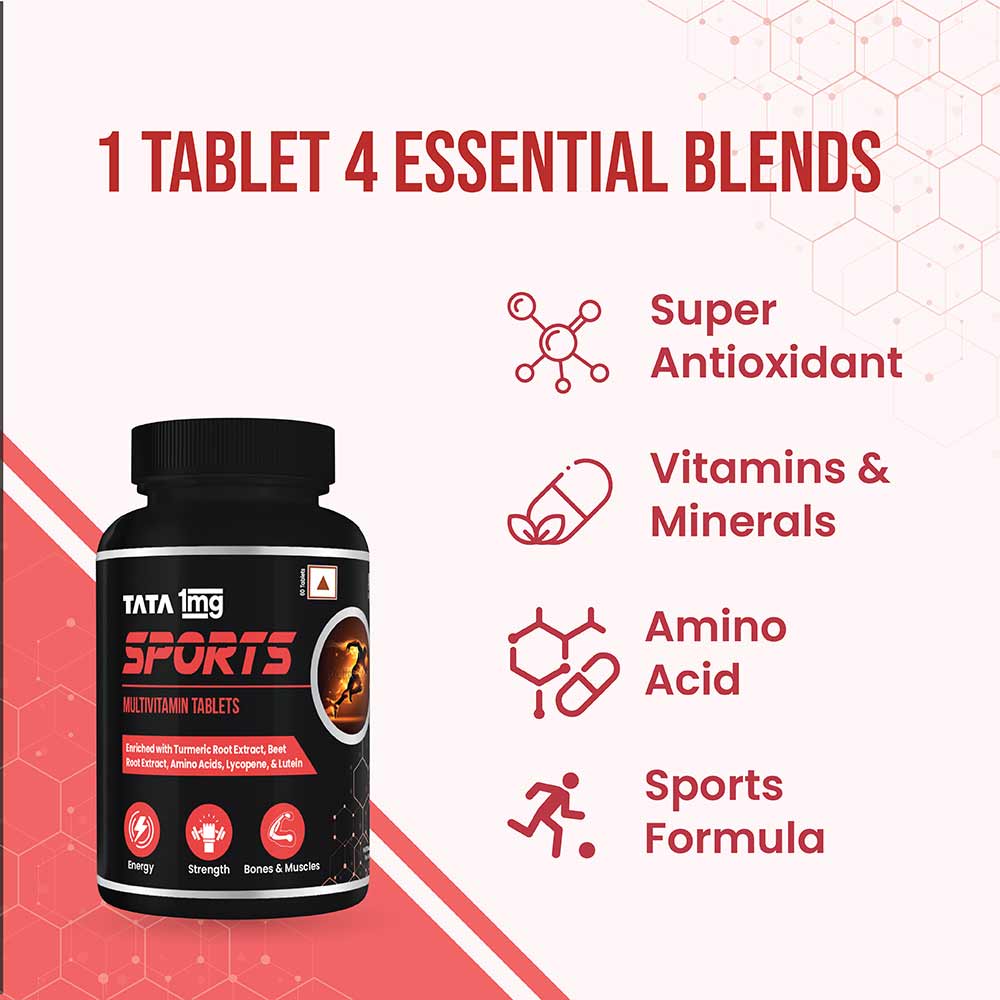 4 - Tata 1mg Sports Multivitamin,  60 tablet(s)  Unflavoured 