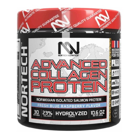 1 - Nortech Nutrition Advanced Collagen Protein,  0.66 lb  Fresh Blue Raspberry 