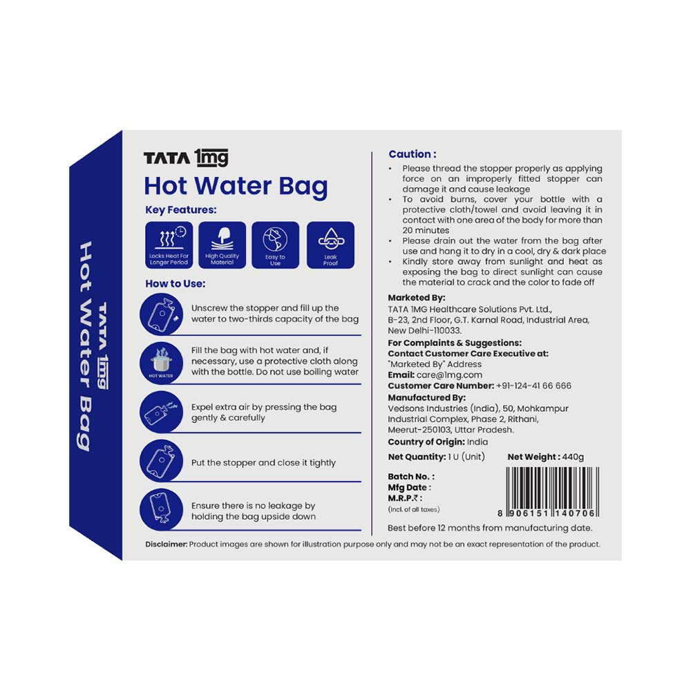 9 - Tata 1mg Hot Water Bag Small Pink,  1 Piece(s)/Pack 