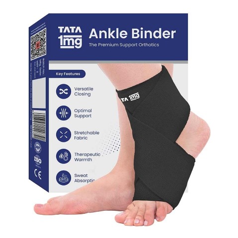 1 - Tata 1mg Ankle Binder, Black Medium