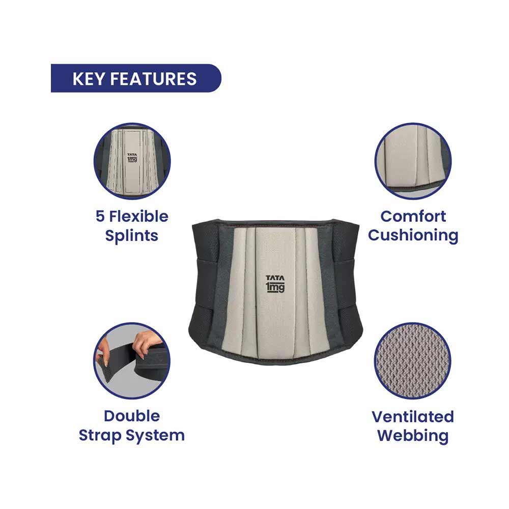 5 - Tata 1mg Lumbar Sacral Belt,  Grey  Universal 