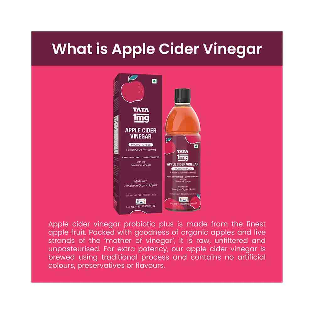 7 - Tata 1mg Apple Cider Vinegar Probiotic Plus,  500 ml  Unflavoured 