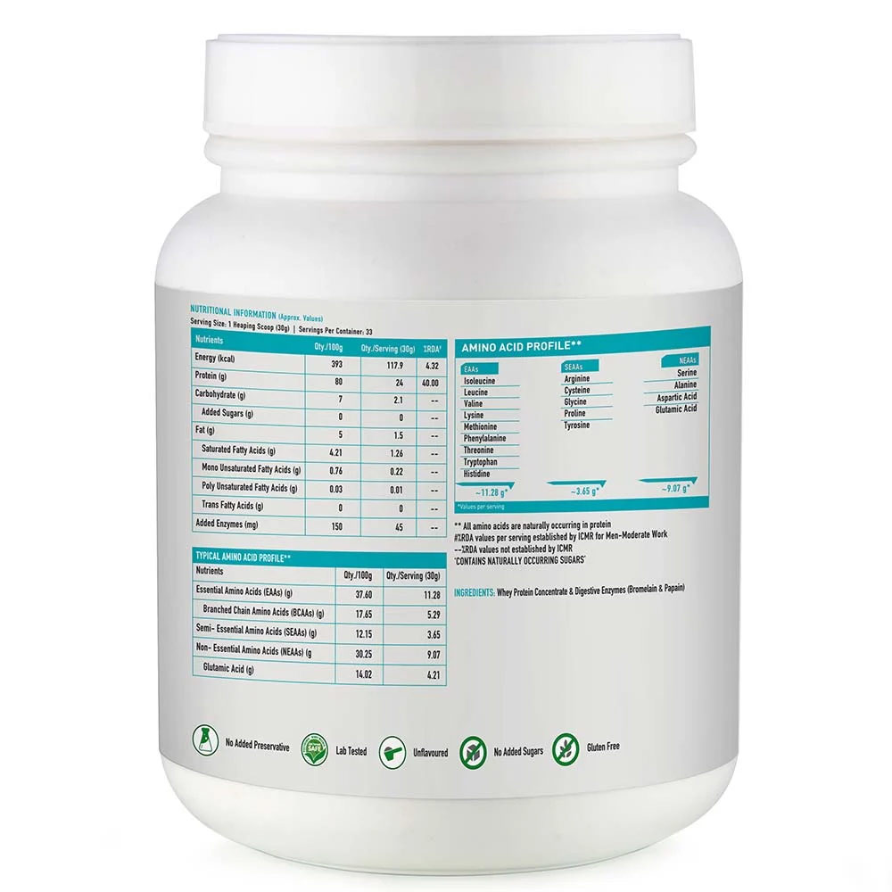 4 - HealthKart 100% Pure Whey Protein OP,  2.2 lb  Unflavoured 