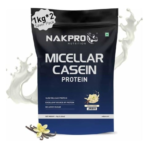 1 - Nakpro Micellar Casein Protein,  2.2 lb  Vanilla (Pack of 2) 