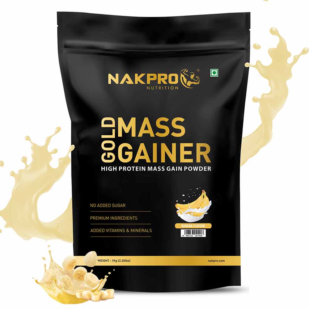 4 - Nakpro Gold Mass Gainer,  4 Piece(s)/Pack  Banana, Mango, Strawberry, Vanilla 