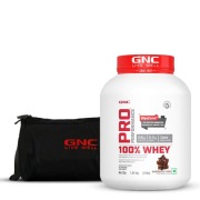 GNC Pro Performance 100% Whey Protein & Gym Bag Combo- 4 lb Chocolate Fudge