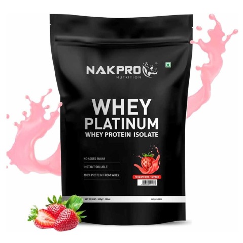 1 - Nakpro Whey Platinum Whey Protein Isolate,  1.1 lb  Strawberry 