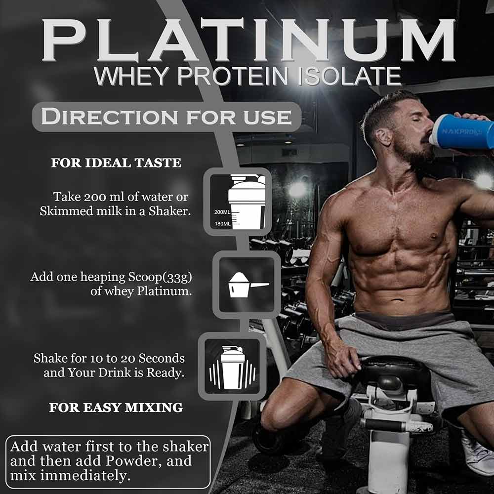 4 - Nakpro Whey Platinum Whey Protein Isolate,  1.1 lb  Strawberry 