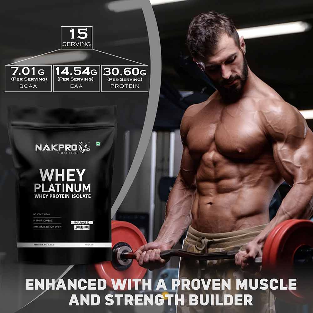 3 - Nakpro Whey Platinum Whey Protein Isolate,  1.1 lb  Unflavoured 