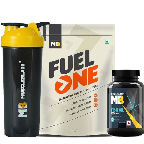 MB Fuel One Whey Protein Immunity+ 1kg & Fish Oil & Shaker Combo