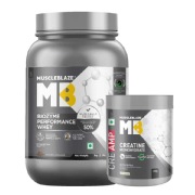 MuscleBlaze Biozyme Performance Whey 1 kg & Creatine Monohydrate CreAMP 0.55 lb Combo