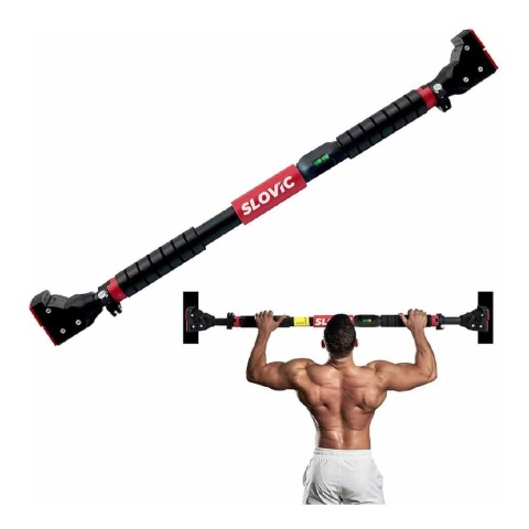 1 - SLOVIC Pull Up Bar for Home Workout,  Free Size  Black/Red 