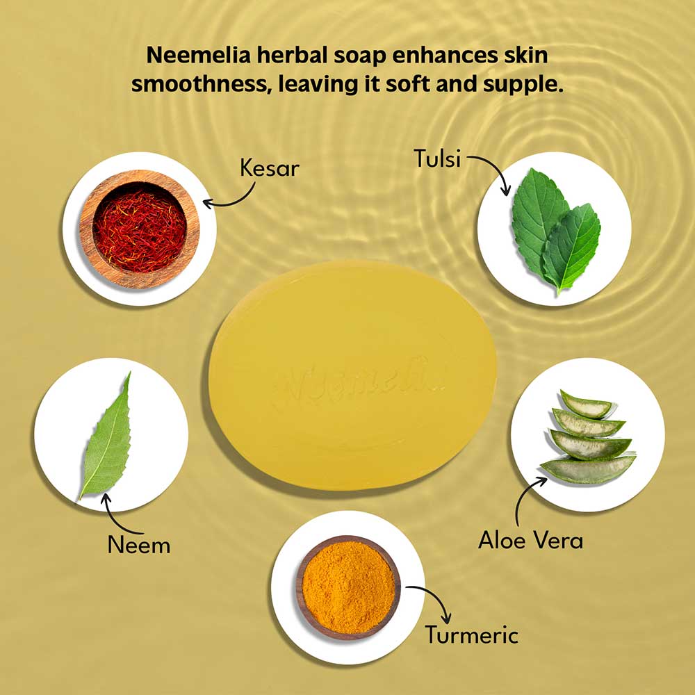 3 - MPIL Neemelia Herbal Bathing Bar,  75 g  with Neem & Aloe Vera (Pack of 2) 