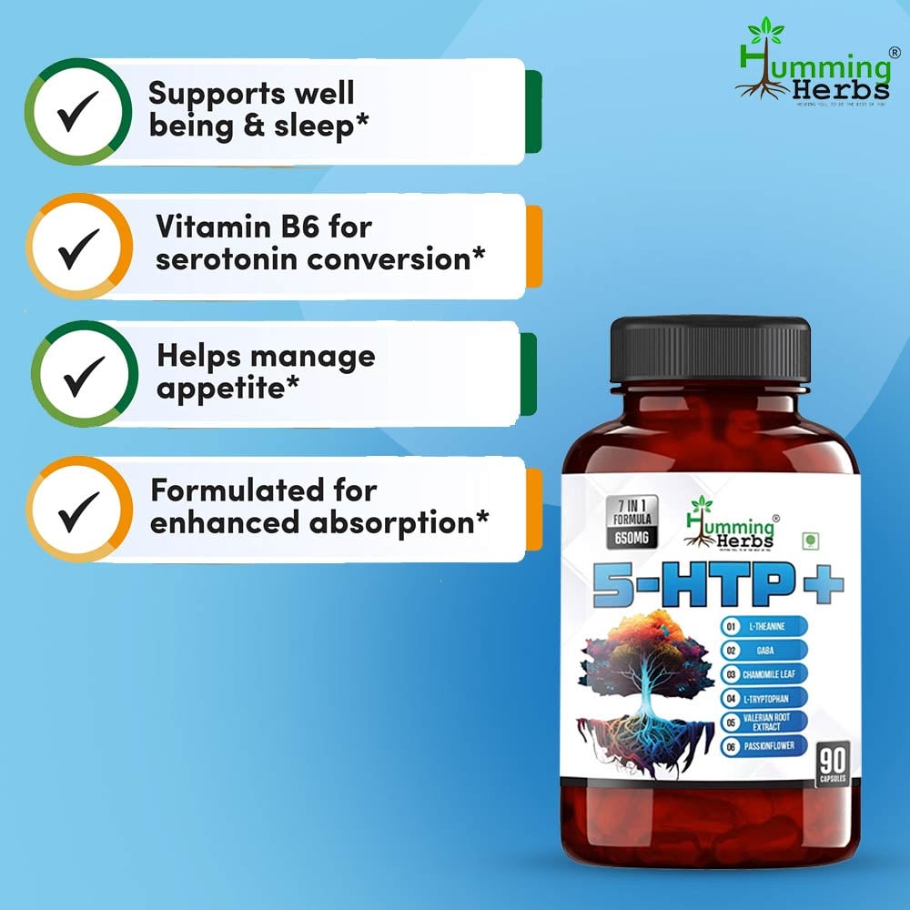 5 - Humming Herbs 5-HTP+ (Hydroxytryptophan),  90 capsules 