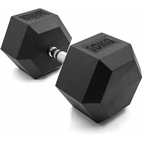 1 - SLOVIC Rubber Dumbbell Set,  Black (Set of 1)  10 kg 