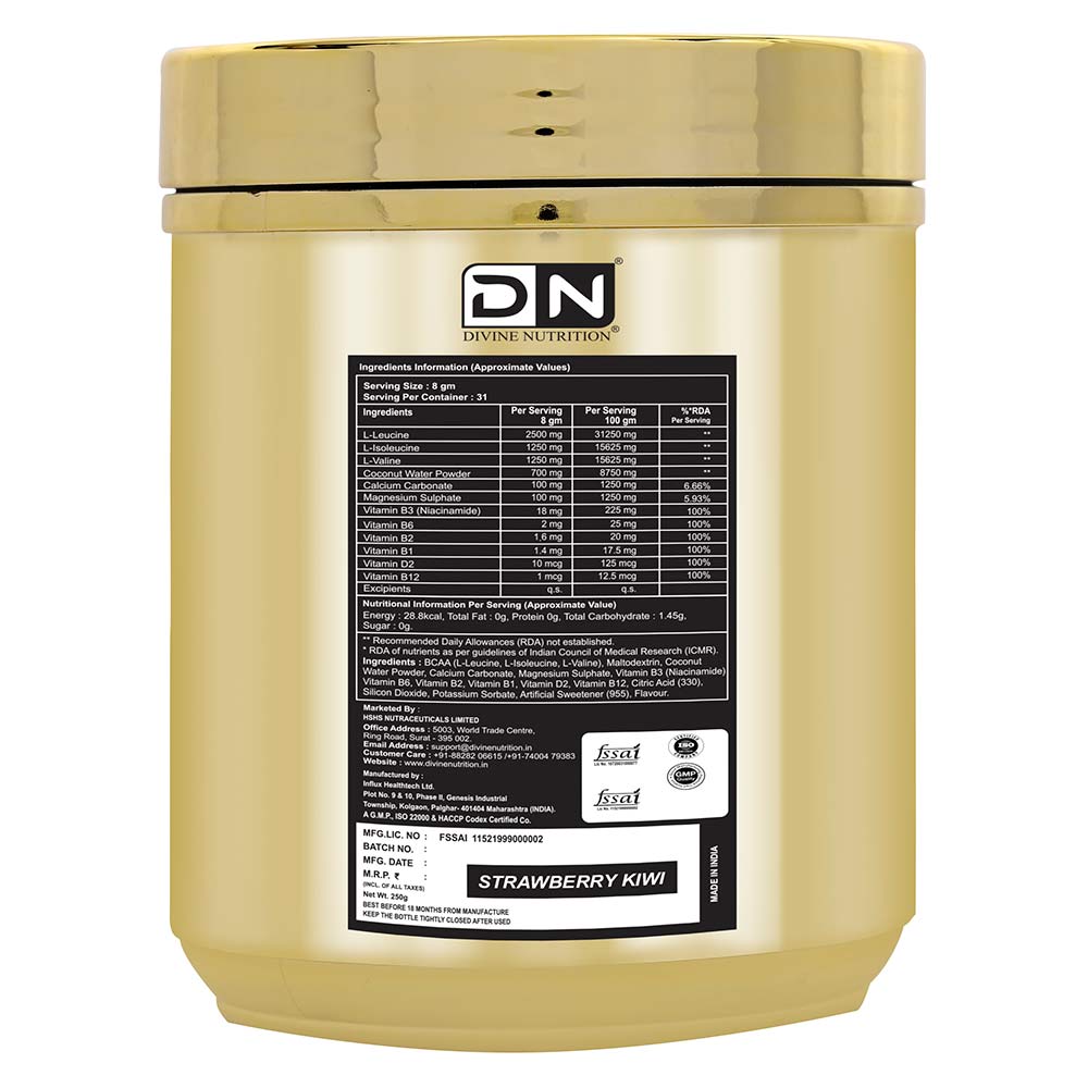 2 - Divine Nutrition Recovery BCAA 2:1:1,  0.55 lb  31 Servings  Strawberry Kiwi 