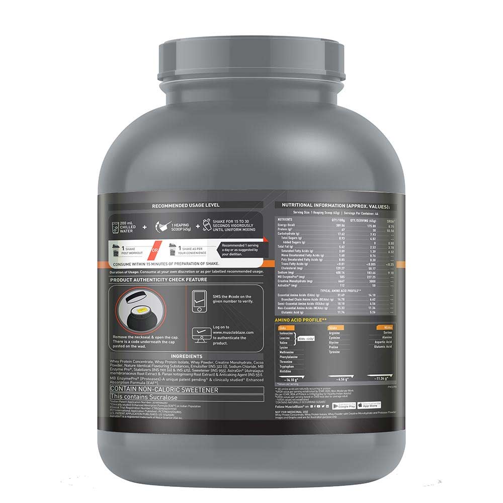 1 - MuscleBlaze Biozyme Performance Whey PR OP,  4.4 lb  Chocolate Fudge