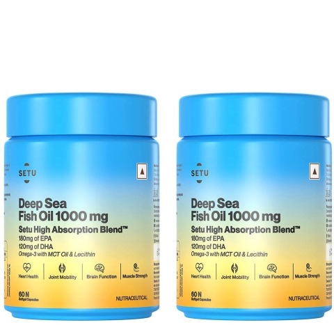 1 - Setu Deep Sea Fish Oil 1000mg (Pack of 2),  60 softgels 