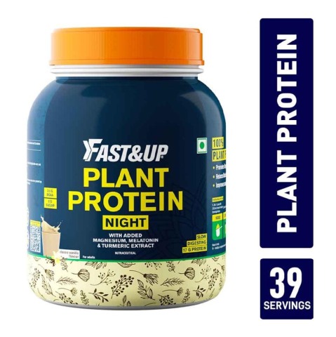 1 - Fast & Up Plant Protein Night Slow Digestion,  2.2 lb  Classic Vanilla 